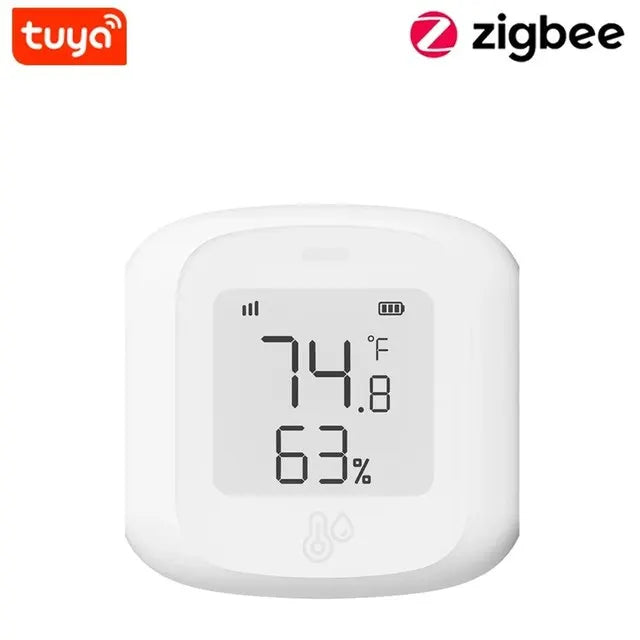 HOMEFISH Smart WiFi/Zigbee Temperature and Humidity Sensor Hygrometer Thermometer with LCD Display Support Alexa Google Home