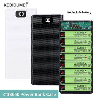 DIY 8*18650 Battery Power Bank Case Charge Storage Box 5V Dual USB Type C Battery Holder Box PD QC3.0 Fast Charge For SmartPhone