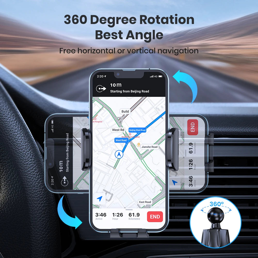 TOPK D36-S Car Phone Holder Mount, [Upgraded Support Function] Metal Hook Cell Phone Holder For Car Air Vent for All Phones