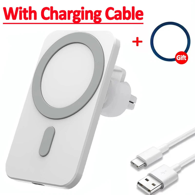Magnetic Wireless Car Charger For MagSafe iPhone 17 16 15 14 13 Pro Max Xiaomi Samsung Xiaomi Air Vent Clip Phone Holder Stand