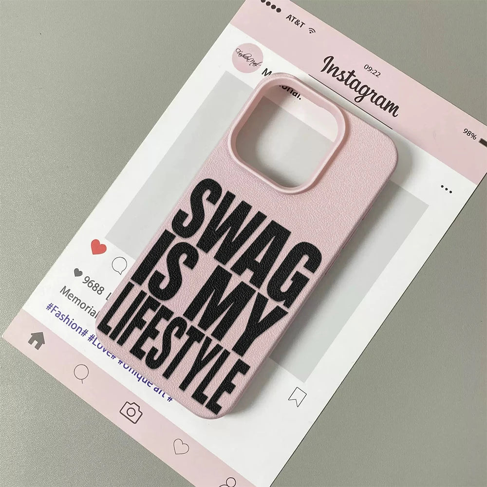 Swag Lifstyle Case For IPhone 17 16 15 14 13 12 11 Pro Max Silicone Leather Cover Iphone 13 15 16 17 Air Pro Max TPU Cover