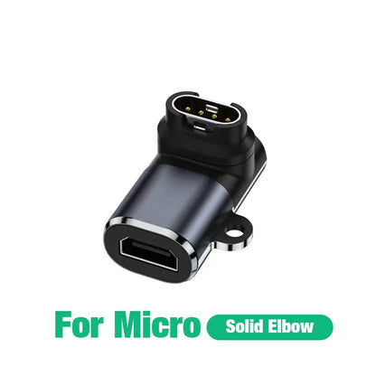 Type C/Micro/IOS USB to 4pin Charger Adapter Connector for Garmin Fenix 7/6/5/7X/6X/5X/ Venu 2 plus Watch Charging Converter