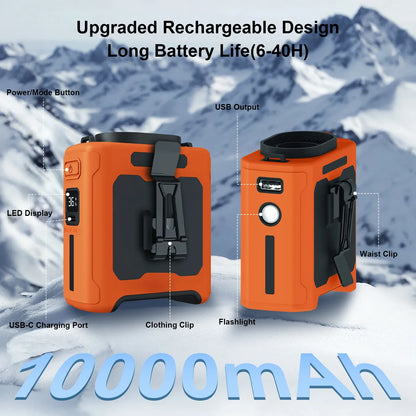 Summer Fan, Portable Waist Clip Fan, 10000mAh Cool Clip Fan, with LED Light and Power Bank Function,  for Outdoor Play and Work