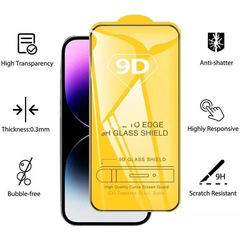 5PCS 9D Screen Protector for Xiaomi Redmi Note 14 13 Pro 5G 12 11 10 9 8 9S 10S 11S 12S 14S 15C 14C 9A 9C 9T 10A 10C 11A 12C 13C