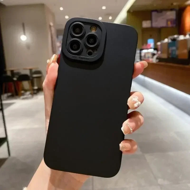 Matte Soft Silicone Phone Case for iPhone 15 14 Plus 13 12  Pro Max Plus 11 Lens Protection Shockproof Cover