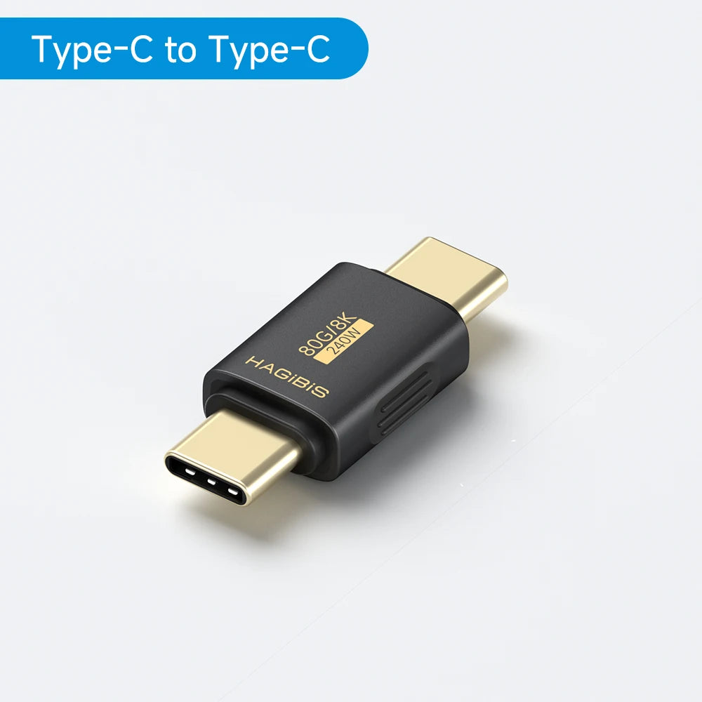 Hagibis USB C to C Adapter 90 Degree Right Angle Converter 80Gbps USB4 Data Cable Extension for Thunderbolt 5/4 iPhone 17 Laptop