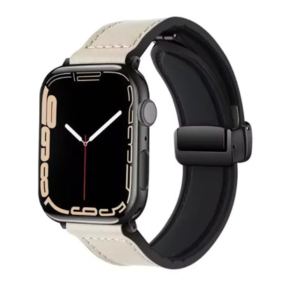 Leather Strap For Apple Watch Band 49mm 44 45 42mm 40 46 38 41mm Magnetic Bracelet Correa Men IWatch Ultra Series 10 9 8 7 SE 6