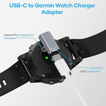 Typec/Micro To 4pin Charger Adapter Connector for Garmin Fenix 7/6/5/7X/6X/5X/ Venu 2 Plus Watch Charging Converter