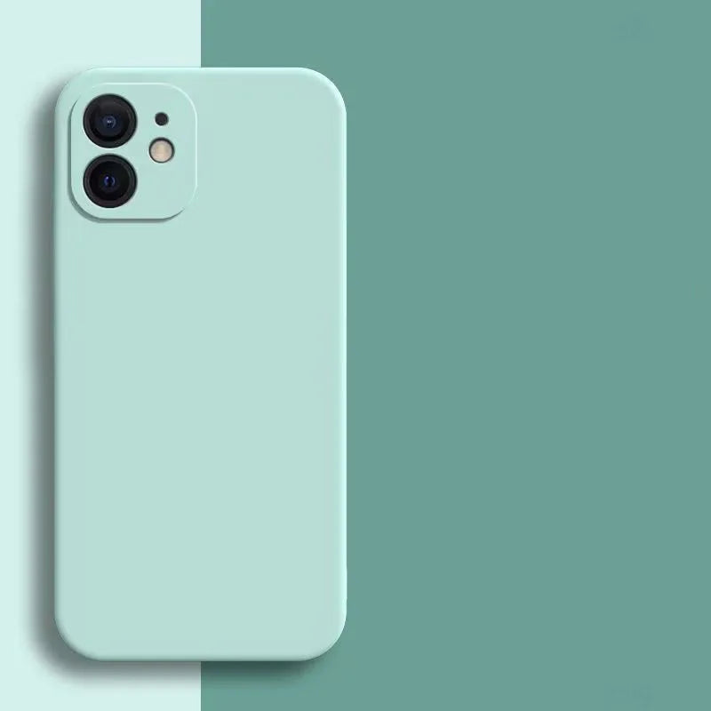 Candy Color Silicone Soft Case For iphone 11 12 13 mini 14 15 16 Plus 16e 17 Air Pro Max Shockproof Camera Protective Cover Case