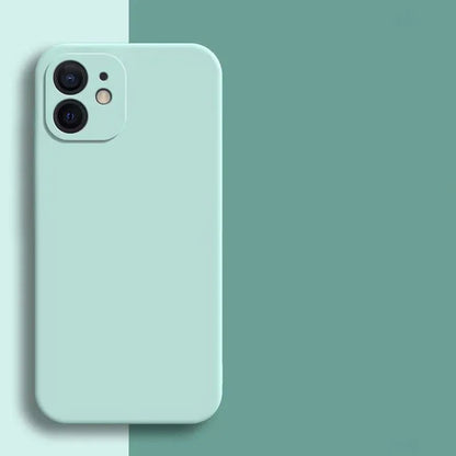 Candy Color Silicone Soft Case For iphone 11 12 13 mini 14 15 16 Plus 16e 17 Air Pro Max Shockproof Camera Protective Cover Case
