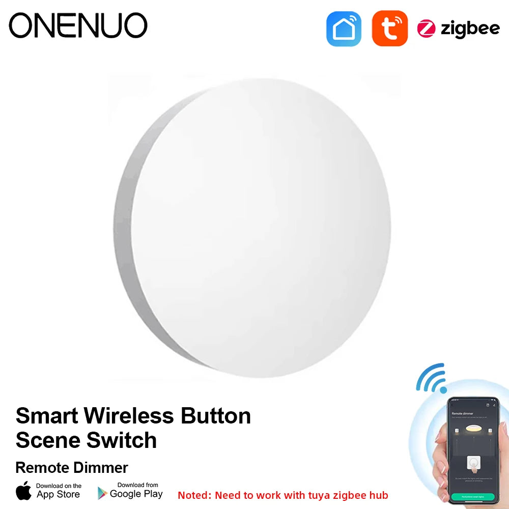Tuya Zigbee Wireless Button Scene Switch Voice Control Smart Button Smart Life App Zigbee Devicesfor Smart Home Remote Control