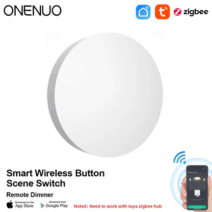 Tuya Zigbee Wireless Button Scene Switch Voice Control Smart Button Smart Life App Zigbee Devicesfor Smart Home Remote Control