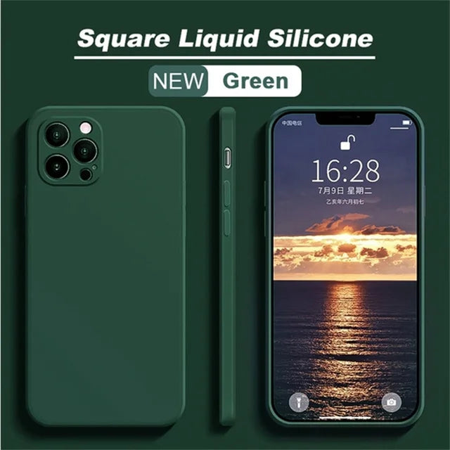 Luxury Original Liquid Silicone Case for IPhone 14 13 12 11 Pro Max Shockproof Case