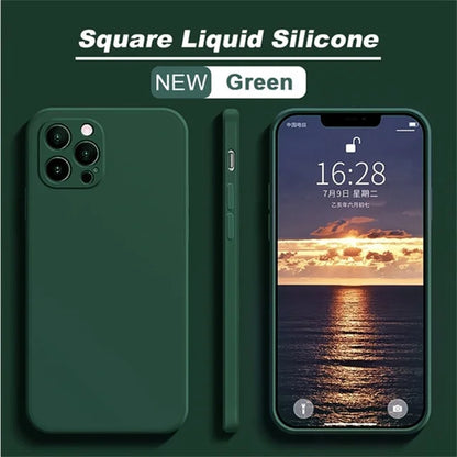 Luxury Original Liquid Silicone Case for IPhone 14 13 12 11 Pro Max Shockproof Case