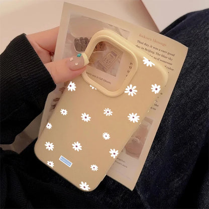 Cute Style Daisy Small Flower Phone Case For iPhone 11 12 13 14 15 16 17 Pro Max 16 Plus Shockproof Bumper Soft Silicone Cover