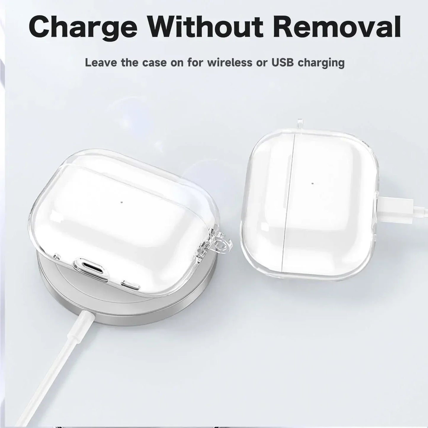 For Airpods Pro 3 2nd Generation Air Pods 4 2024 Gen Case Accessories Clear Soft TPU Earphone Cover with Lanyard Strap