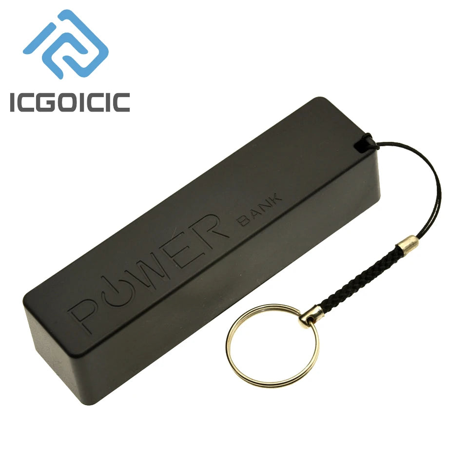 USB Power Bank Case Kit 18650 Battery Charger Module DIY Box Shell With Cable For Arduino Projects Black