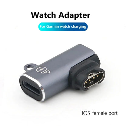 Type C/Micro/ios USB Charger Adapter For Garmin Fenix 7/6/5 Instinct 2S Venu 2 Plus EPIX forerunner 745 Watch Charging Converter