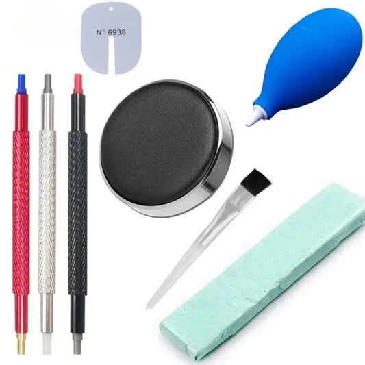 8pcs/set Watch Dust Air Blower Pump Rubber Cleaning Wristwatch Parts Cleaner Brush Tool Cleaning Suit Watch Repair Tool Care Kit