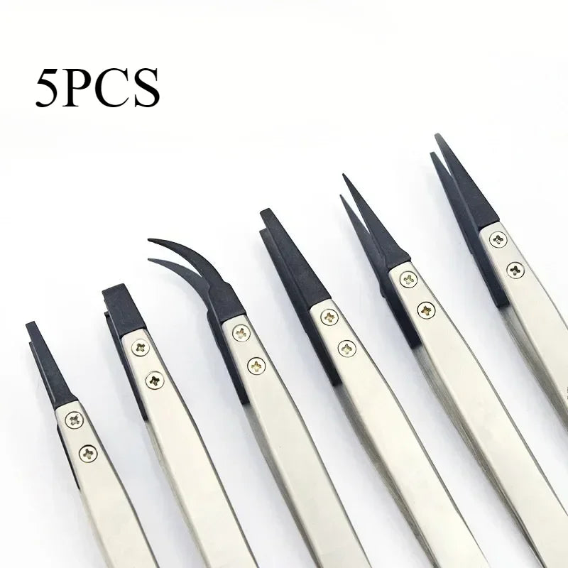Watch Hands Installation Work Tweezers Straight Elbow Handle Stainless Antistatic Plastic Tweezers ESD-259 ESD-259A ESD-7A
