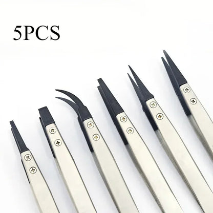 Watch Hands Installation Work Tweezers Straight Elbow Handle Stainless Antistatic Plastic Tweezers ESD-259 ESD-259A ESD-7A