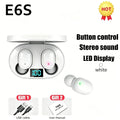 Wireless Bluetooth Earphones for Smartphones E6S TWS Digital Display Noise Cancelling Earbuds with Mic HiFi Stereo Sound Headset