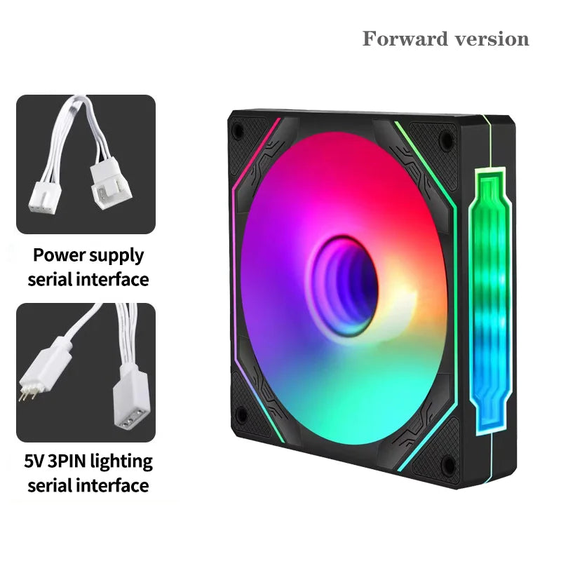 OEM PRISM 4 PRO Computer Chassis Fan 120mm 5V 3PIN ARGB 4 Pin PWM Quiet Cooling Fan 12V Large Air Volume 45.2CFM/600-1500RPM