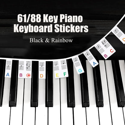 Miwayer 61/88 Keys Piano Keyboard Stickers, Removable Piano Keyboard Note Labels for Learning Piano Notes Guide for Beginner