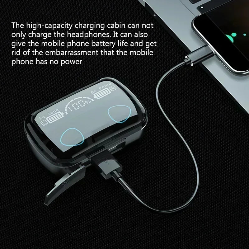 Bluetooth headset TWS hands-free LED Dispay headset Bluetooth HiFi stereo music wireless earplug game headset