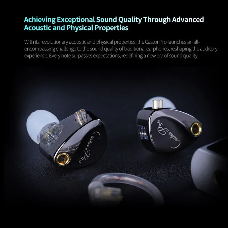 KZ Castor PRO 2DD Dynamic in Ear Earphones High-end Tunable Earphones Stets A New Benchmark for Hfi Sound Quality Bass Headsets
