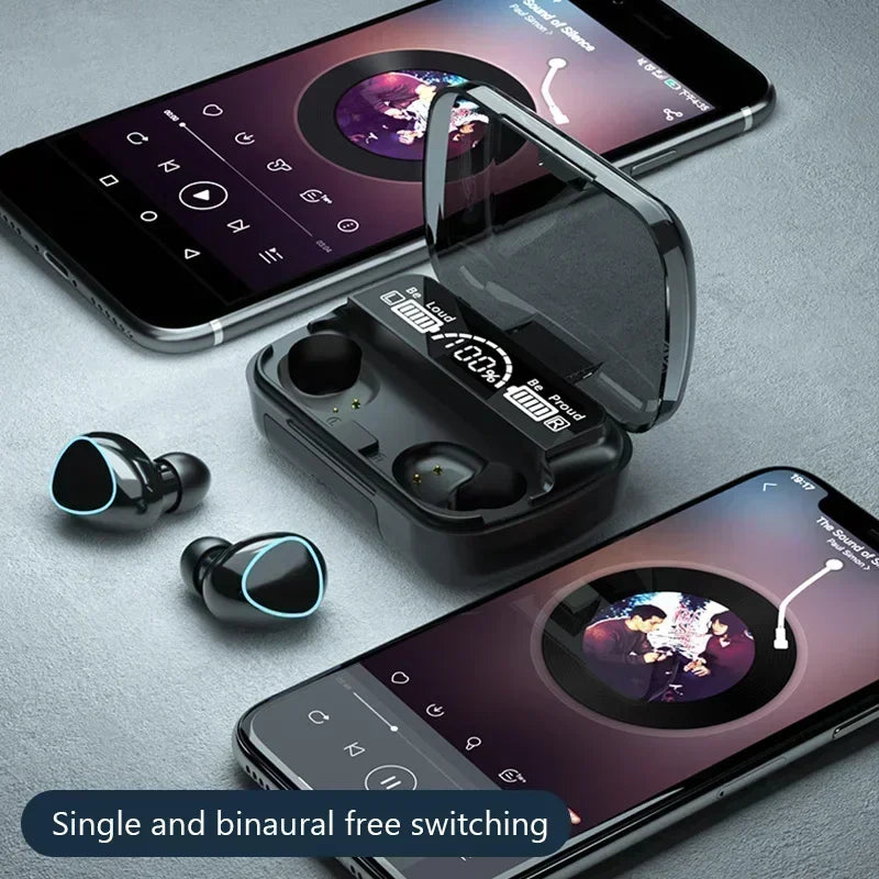 M10 Bluetooth Earphones Handfree LED Dispay Headphones Bluetooth HiFi Stereo Music Wireless Earbuds Waterproof Gaming Headset