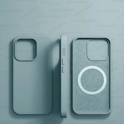 For Magsafe Wireless Charging Cases For iPhone 15 11 14 13 12 Pro Max Plus Liquid Silicone Magnetic Soft Cover Phone Accessories