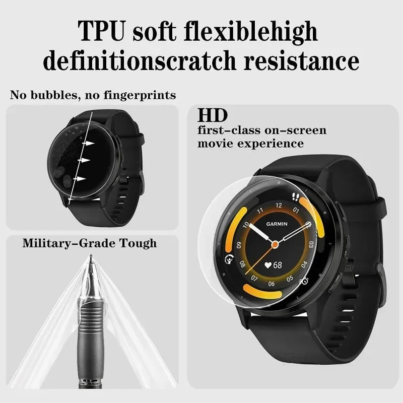 Hydrogel Film For Garmin Venu 3 3s 2 2s Protective Film Soft TPU Anti-scratch Screen Protector For Garmin Venu2 Venu3 Not Glass