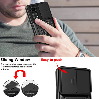 Slide Camera Lens Protector Armor Case For Xiaomi Redmi Note 13 12 11 Pro Plus 11s 12s Military Grade Bumpers Ring Cover