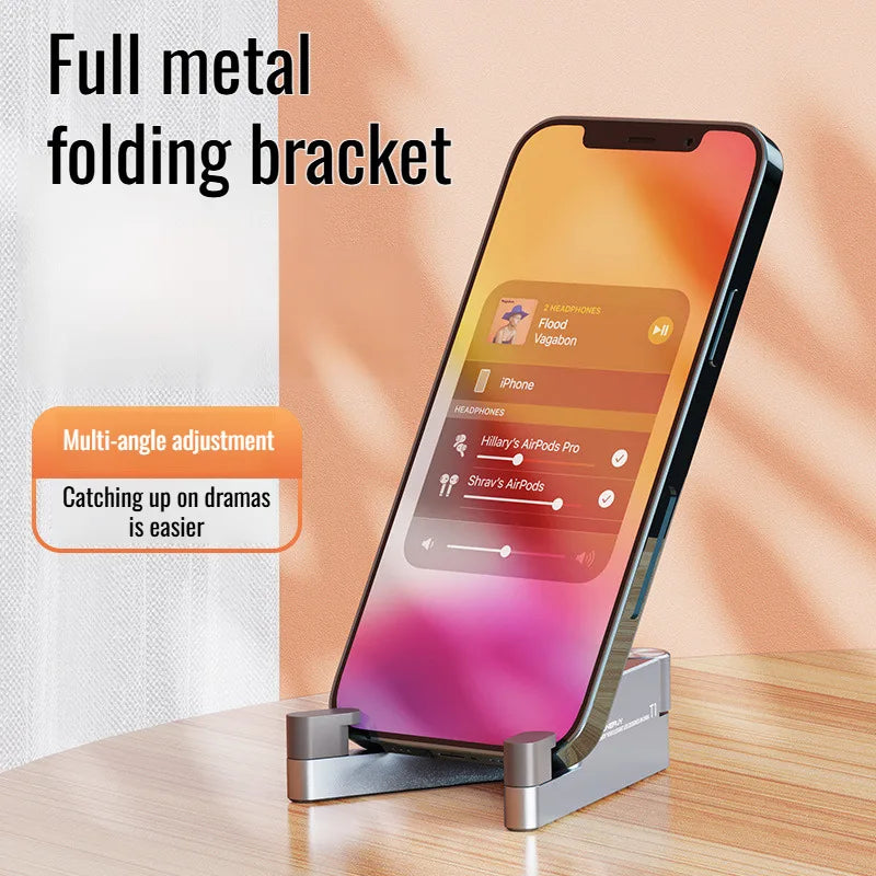 Universal Desk Mount Mini Size Aluminum Portable Folding Holder Bracket Mobile Phone Cradle Foldable Stand for Cellphone