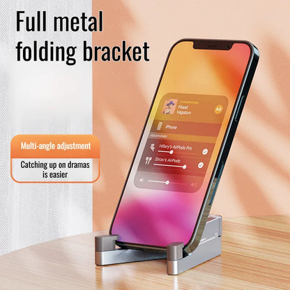 Universal Desk Mount Mini Size Aluminum Portable Folding Holder Bracket Mobile Phone Cradle Foldable Stand for Cellphone