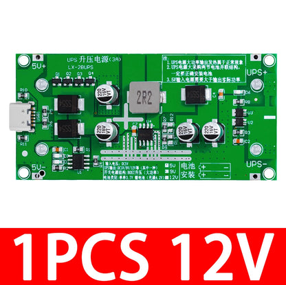Type-C 15W 3A 18650 Lithium Battery Charger Module DC-DC Step Up Booster Fast Charge UPS Power Supply / Converter 5V 9V 12V