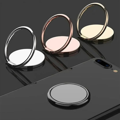 Round Minimalist Phone Finger Ring Holder Stand Metal Mount Desktop Lazy Ring Stand for iPhone 17 16 15 14 13 12 Samsung Xiaomi