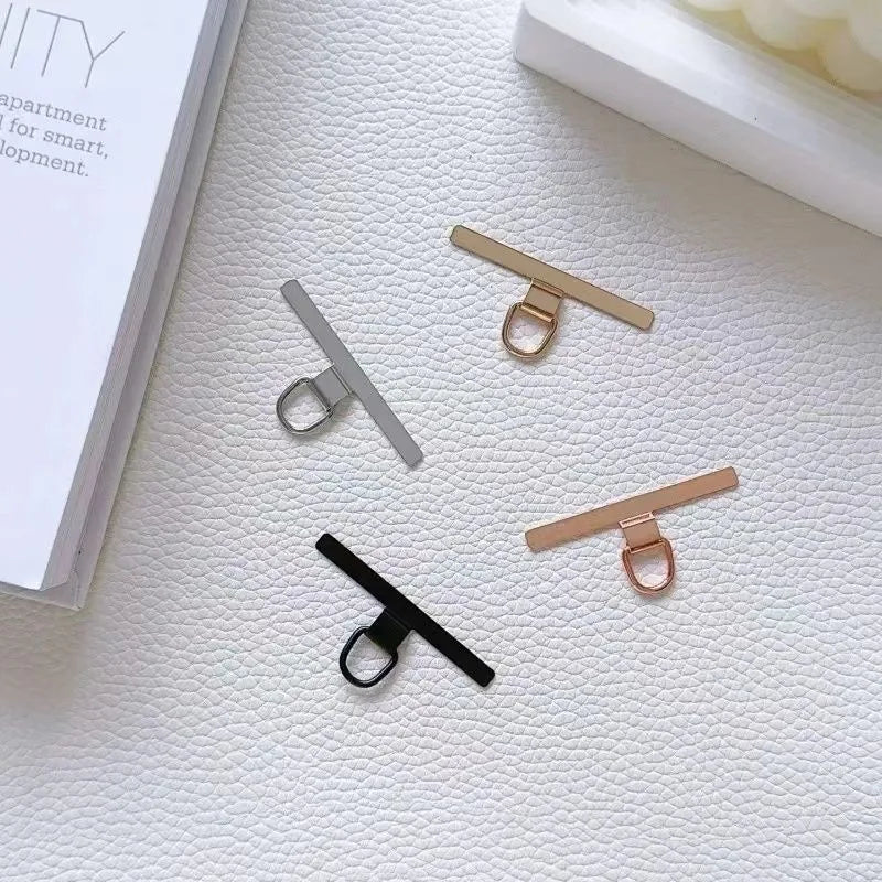 4/2PCS Ultra-thin Stainless Mobile Phone Lanyard XYun Gasket Upgrade Ears Bent Detachable Anti-lost  Tether Safety Connect Card