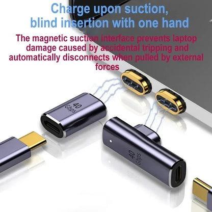 USB4.0 Magnetic Adapter USB C To Type C 40Gbps 140W 100W Fast Charging Magnet Converter