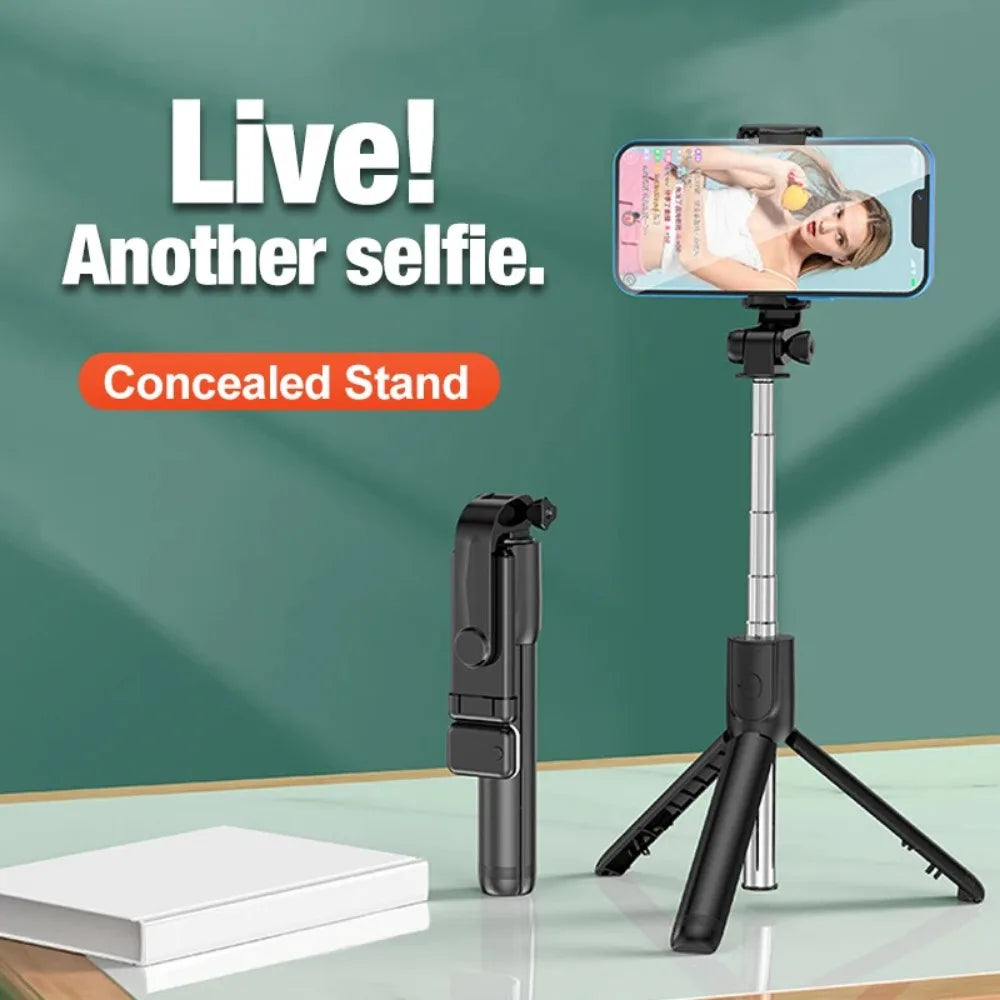 Bluetooth Cell Phone Selfie Stick Tripod Wireless Remote multifunctional Extendable Portable Phone Stand Live Streaming Video