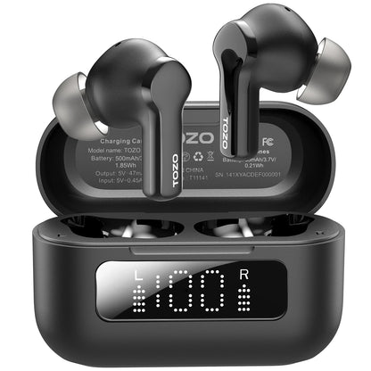 TOZO NC3 Wireless Earbuds 45dB Noise Cancelling Bluetooth Headphones TWS Earphones LED Display Power 32 EQs Support APP