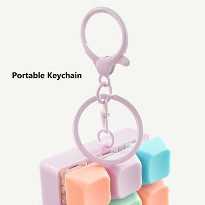 Fidget Toy Nine-key Keyboard Keychain Button Fidget Gifts for Adults to Relieve Stress Can Be Assembled Freely Random Colors