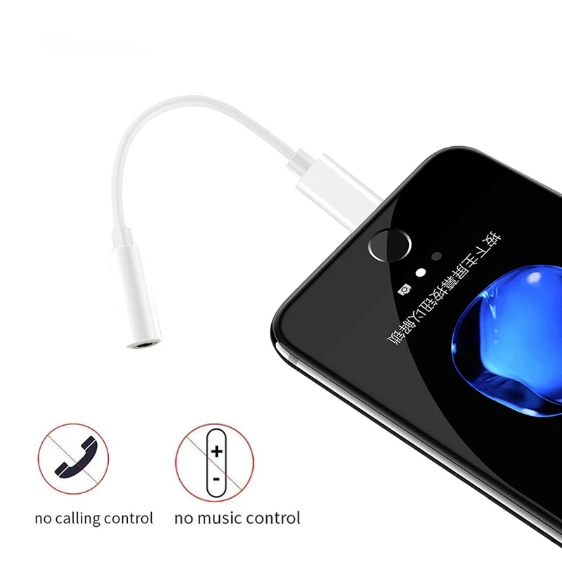 Lightning to 3.5mm Headphone Adapter – Aux Audio Jack Splitter for iPhone 13/12/11/10/9/8