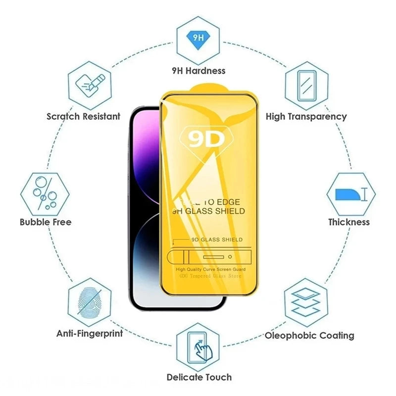 5PCS 9D Screen Protector for Xiaomi Redmi Note 14 13 Pro 5G 12 11 10 9 8 9S 10S 11S 12S 14S 15C 14C 9A 9C 9T 10A 10C 11A 12C 13C