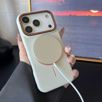 Frosted Hit Color Lichee Pattern Magnetic Phone Case For iPhone 17 Air 16 15 14 13 12 11 Pro Max Plus For Magsafe TPU Soft Cover