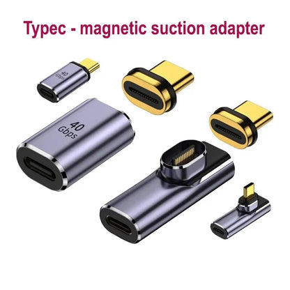 USB4.0 Magnetic Adapter USB C To Type C 40Gbps 140W 100W Fast Charging Magnet Converter