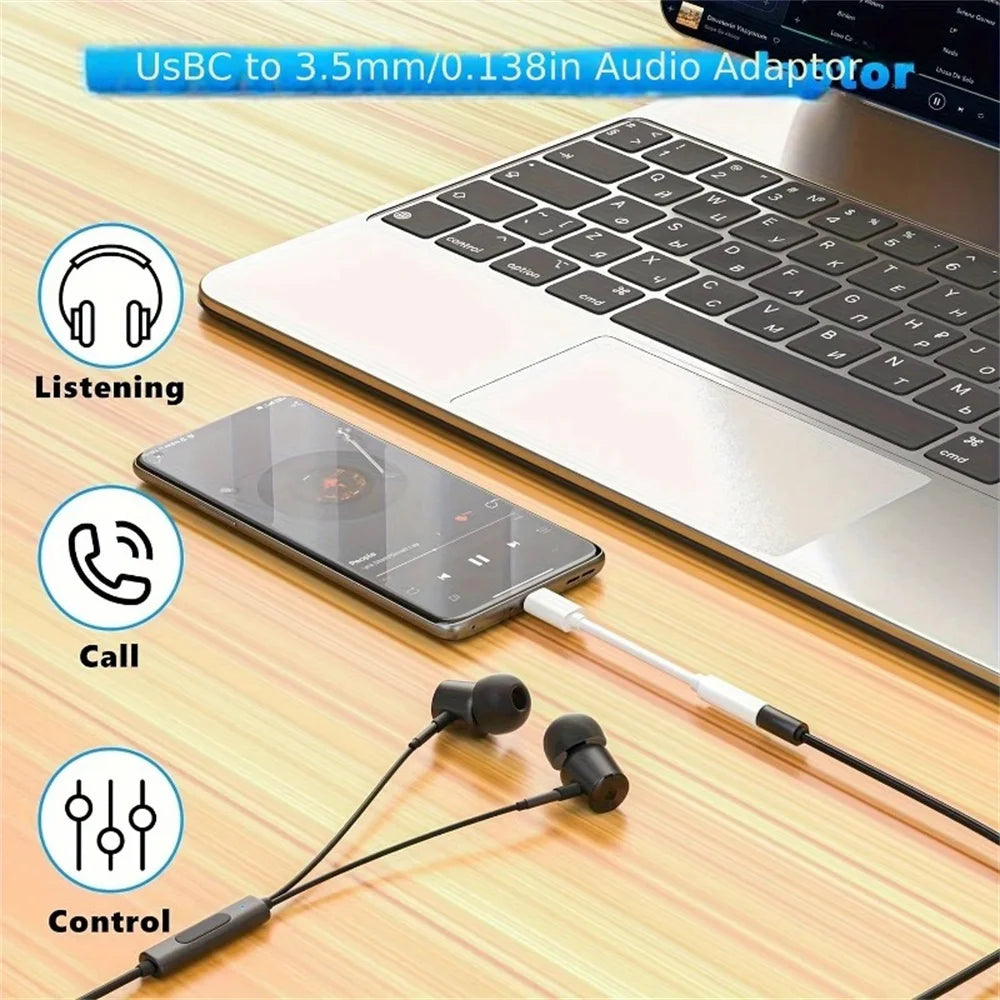 Type C To 3.5mm Aux Adapter Headphone Connector Adapter for Huawei Mate 30 Xiaomi Phone PD To 3.5mm Earphone Jack Audio Cables