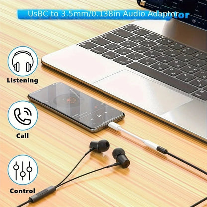 Type C To 3.5mm Aux Adapter Headphone Connector Adapter for Huawei Mate 30 Xiaomi Phone PD To 3.5mm Earphone Jack Audio Cables