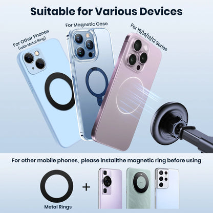 TOPK Magnetic Car Phone Holder Mount For Magsafe IPhone15 Pro Max Single-Hand Operation Metal Hook Magnetic Phone Holder for Car